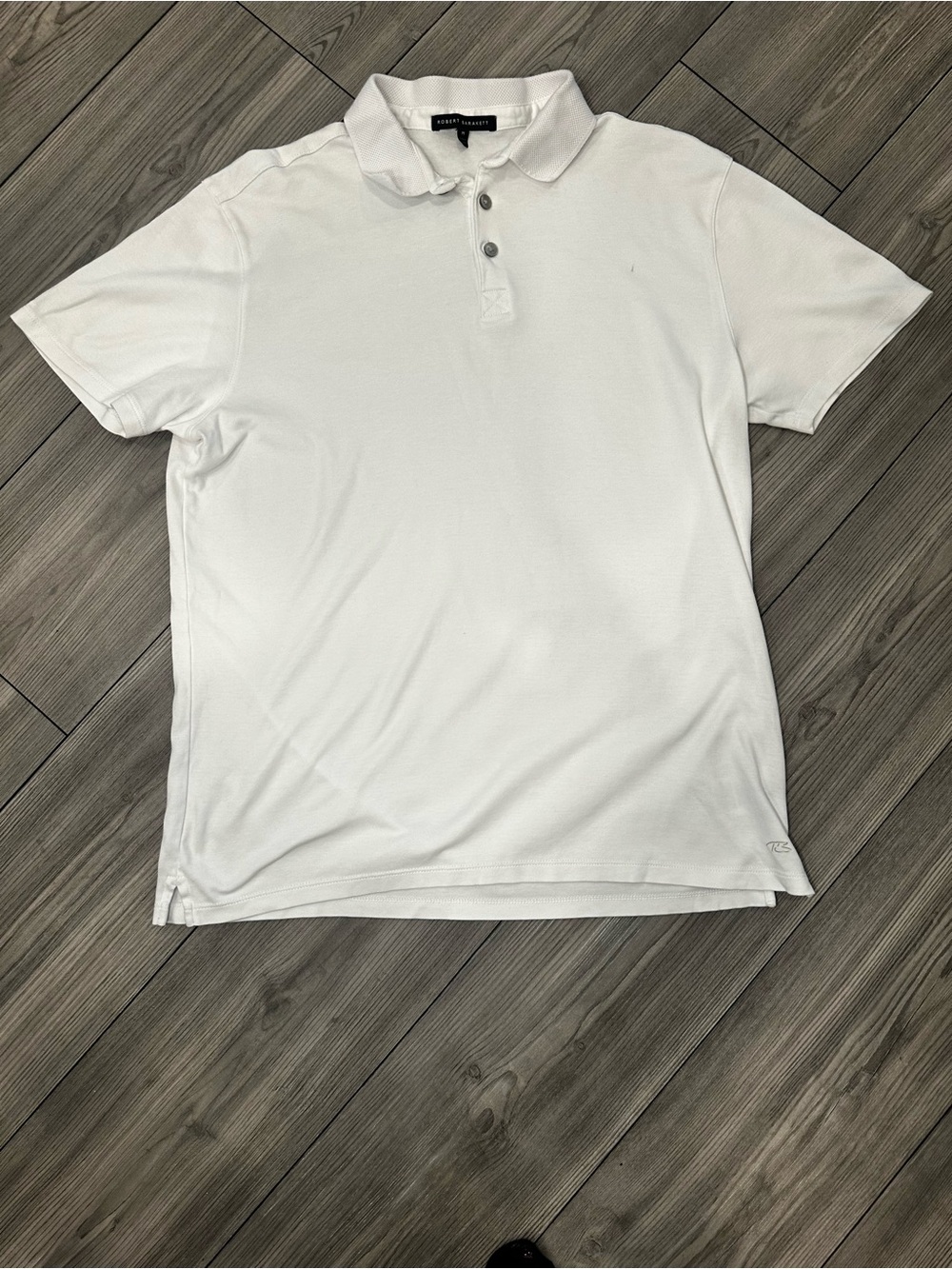 Robert Barakett White Polo Shirt Size Medium